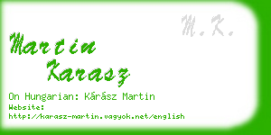 martin karasz business card
