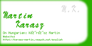 martin karasz business card